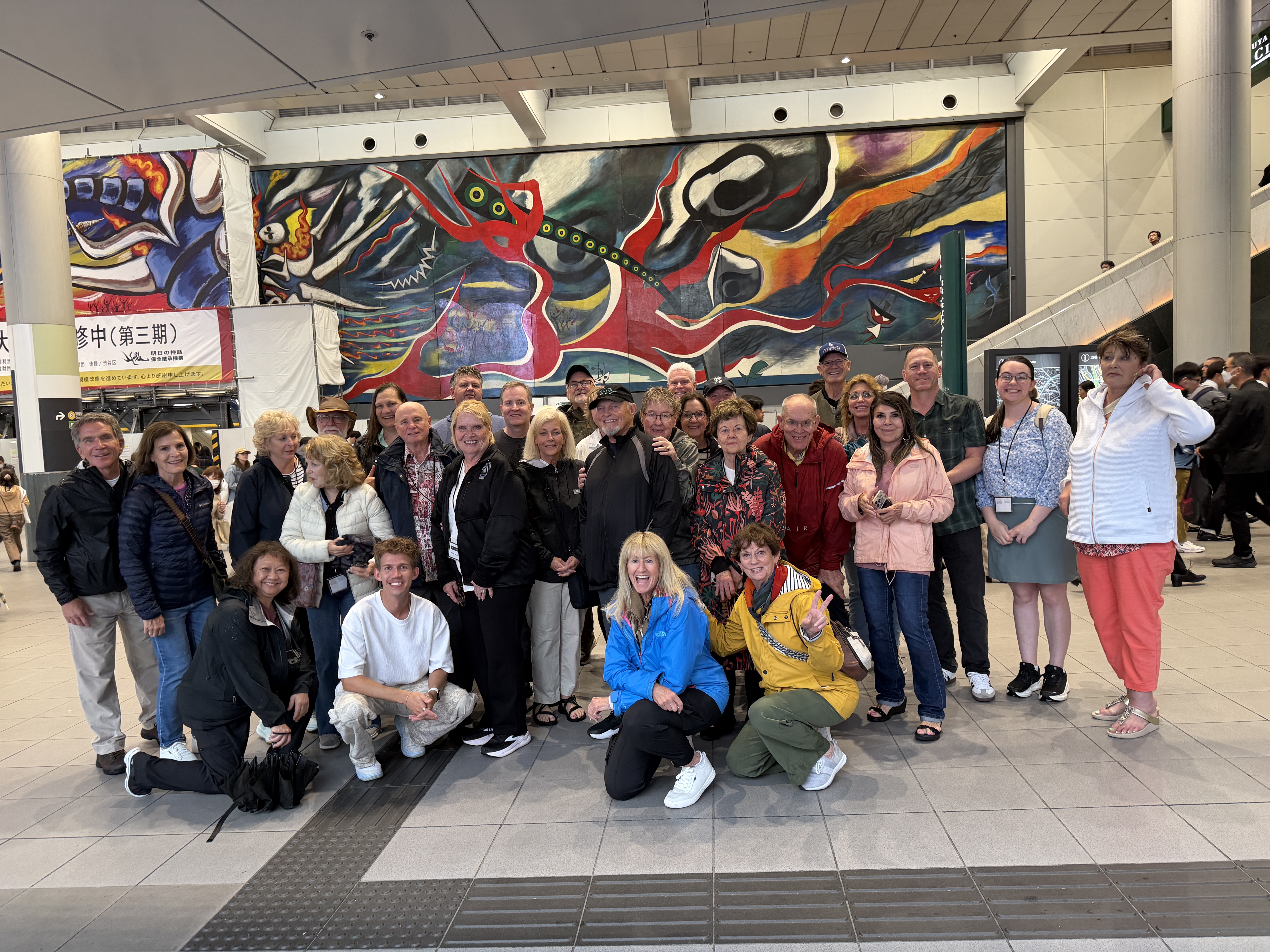 Farewell group photo at Narita Airport after private Japan tour