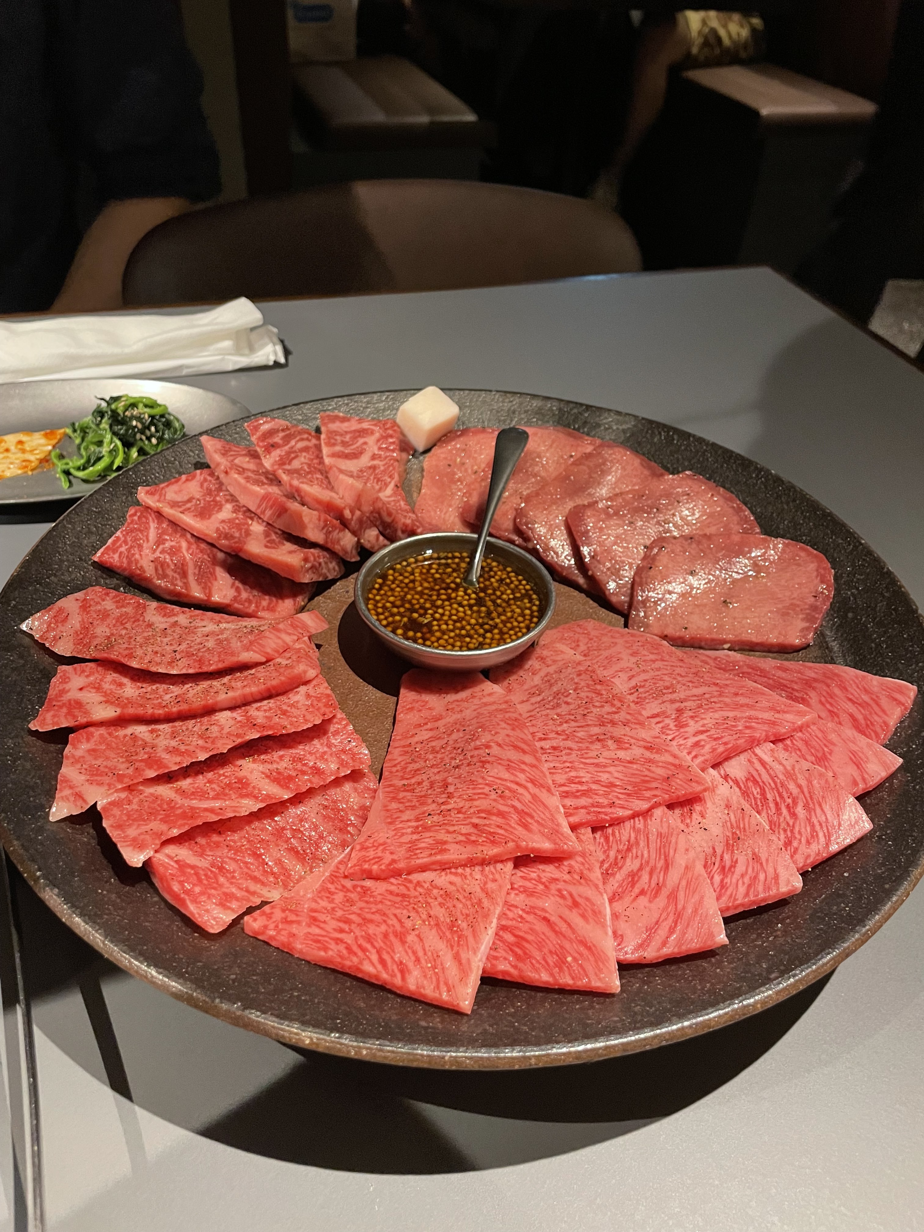 Premium A5 wagyu yakiniku platter on private Tokyo food tour