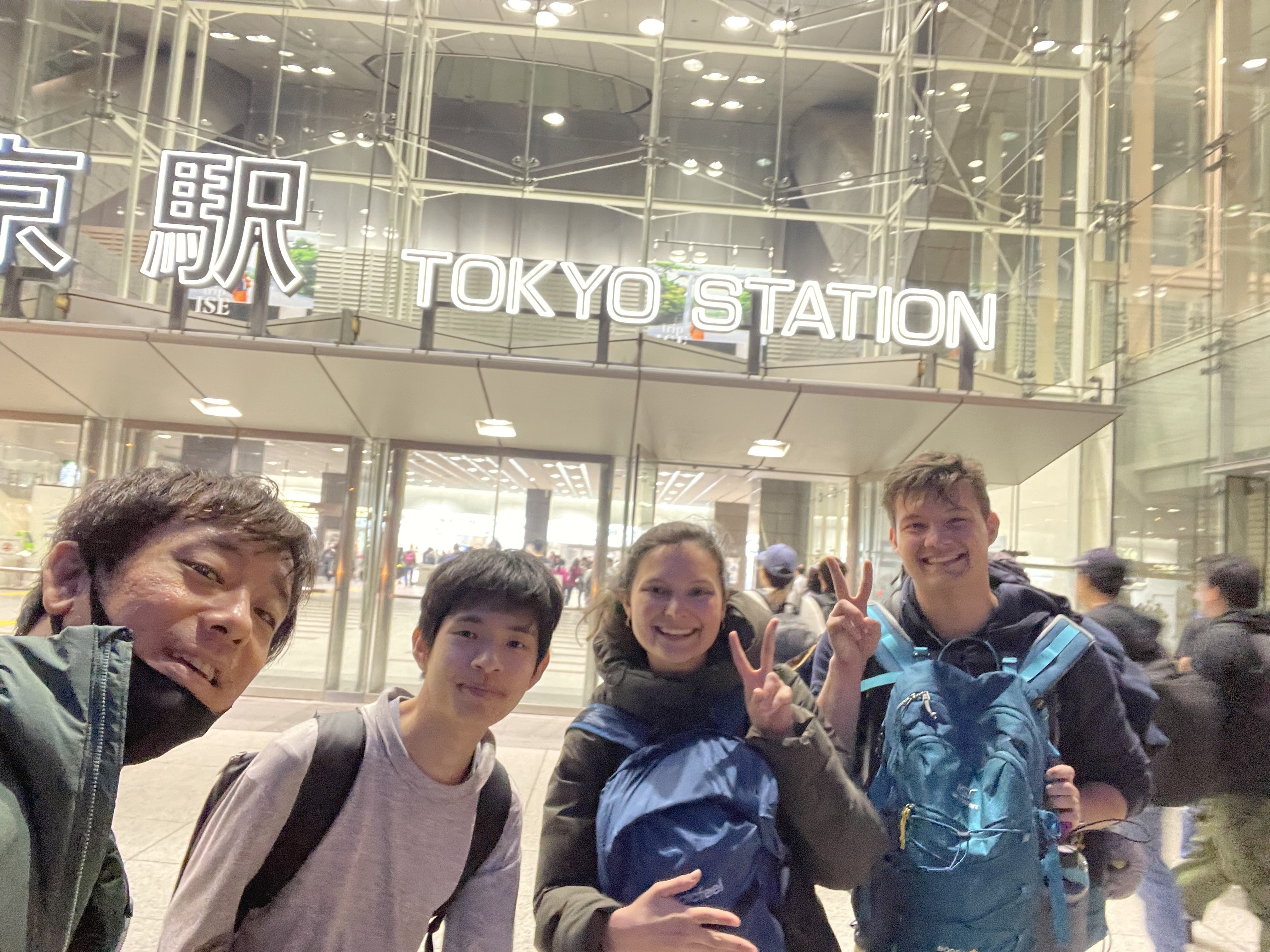 International tour group at Tokyo Station with private guide Mao