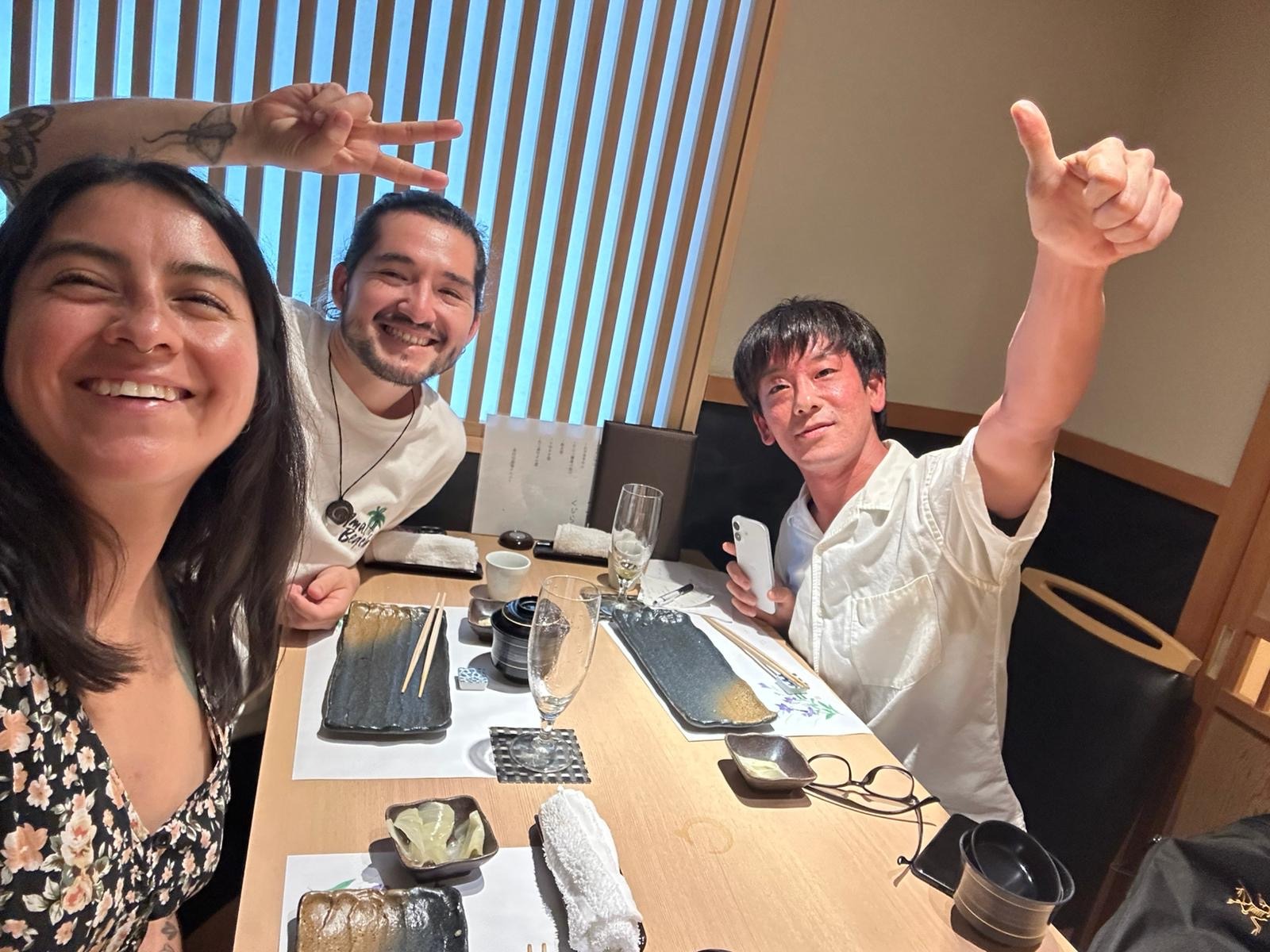 Private sushi dinner experience with guests on Tokyo food tour