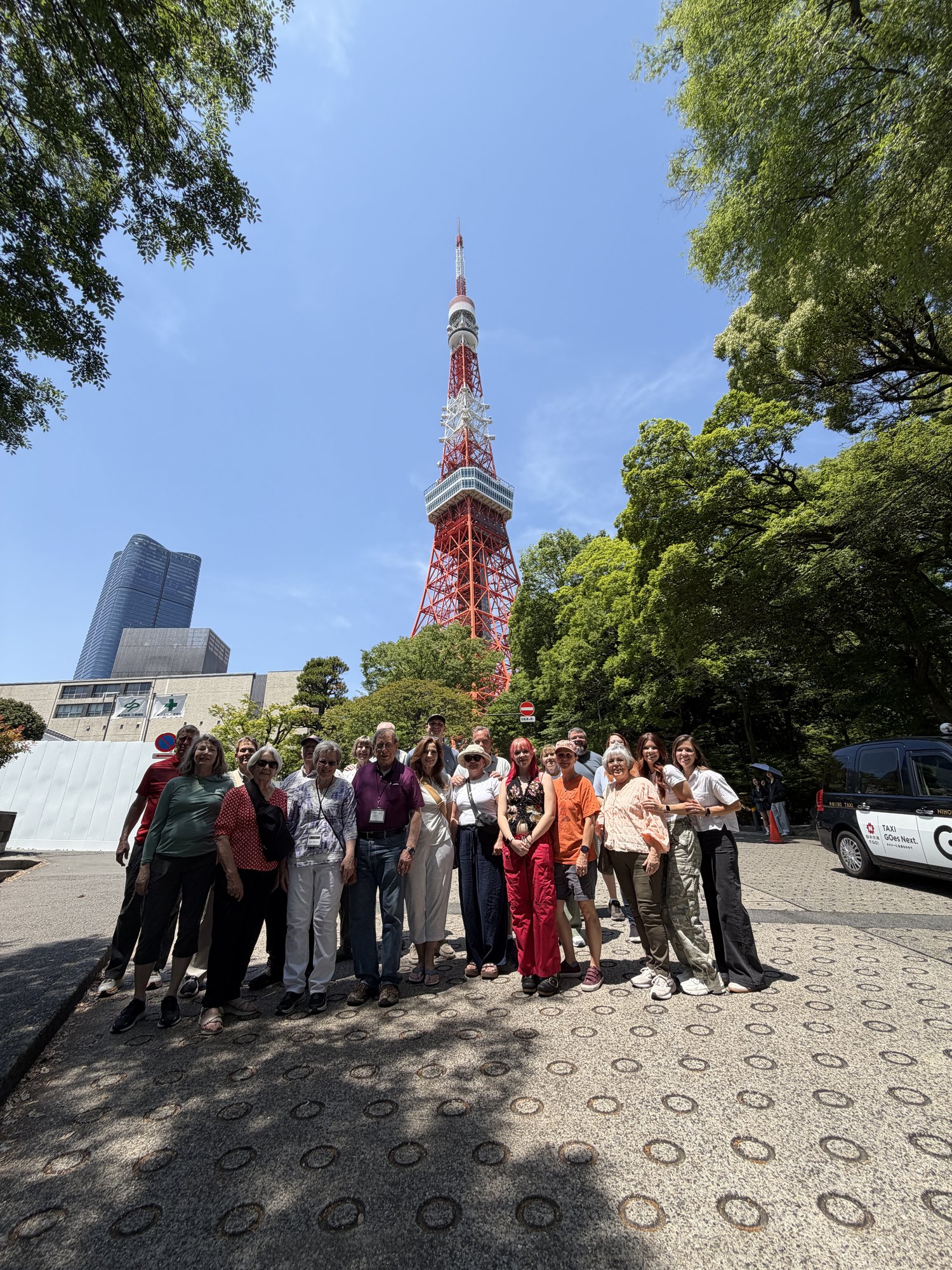 Large private tour group with Mao at Tokyo Tower